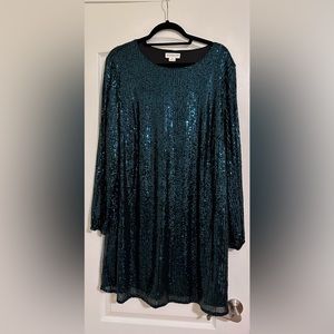 Green sequin dress